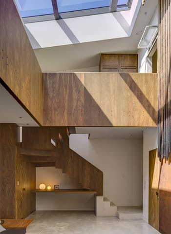 decorative plywood home stairwell